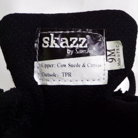 SANSHA SKAZZ 9M black split-sole ballet/exercise sneakers suede/canvas uppers - Picture 11 of 16